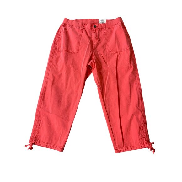 Style & Co Capri Pants Frosted Rose Mid-Rise Comfort Waist Tie Hem Size 16 - Picture 1 of 12
